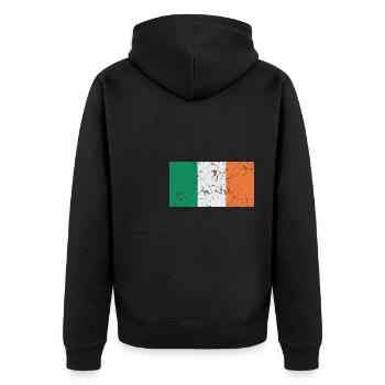 Irland Irland - Unisex Premium Bio Zip Hoodie - Schwarz - Hinten - Nico (187cm)