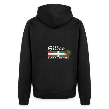 Euskaldunak Euskal Herria Basken Region - Unisex Premium Bio Zip Hoodie - Schwarz - Hinten - Nico (187cm)