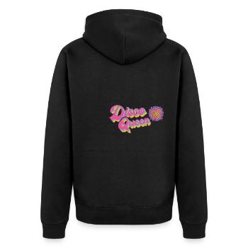 Retro Lifestyle Vintage Groovy Party Disco Clubs - Unisex Premium Organic Zip Hoodie - black - Back - Nico (187cm)