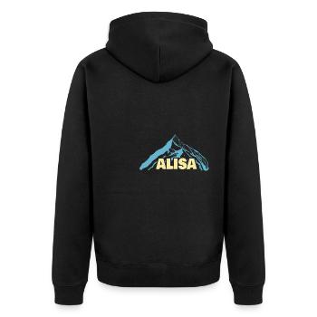 Nom de femme Alisa - Veste à capuche bio Premium Unisexe - noir - Dos - Nico (187cm)