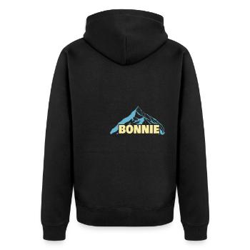 Bonnie als Frauenname - Unisex Premium Bio Zip Hoodie - Schwarz - Hinten - Nico (187cm)