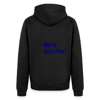 Quel est le dernier prix ? - Veste à capuche bio Premium Unisexe - noir - Dos - Nico (187cm)
