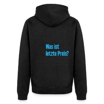 Quel est le dernier prix ? - Veste à capuche bio Premium Unisexe - noir - Dos - Nico (187cm)