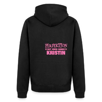 Kristin als Frauenname - Unisex Premium Bio Zip Hoodie - Schwarz - Hinten - Nico (187cm)