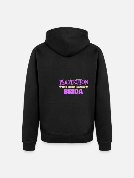 Geschenk für Brida - Unisex Premium Bio Zip Hoodie - Schwarz