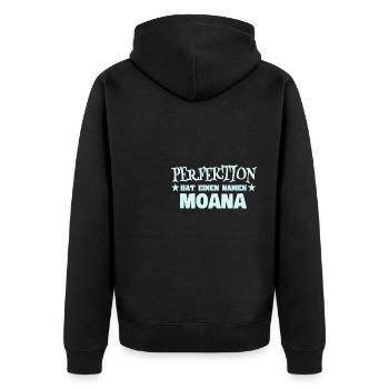 Woman's name Moana - Unisex Premium Organic Zip Hoodie - black - Back - Nico (187cm)