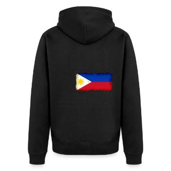 Philippinen Philippinen - Unisex Premium Bio Zip Hoodie - Schwarz - Hinten - Nico (187cm)