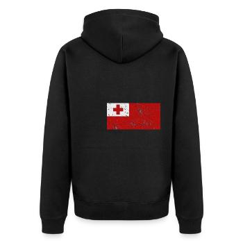 Gift for Tonga - Unisex Premium Organic Zip Hoodie - black - Back - Nico (187cm)