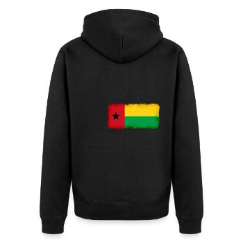 Guinea Bissau - Unisex Premium Bio Zip Hoodie - Schwarz - Hinten - Nico (187cm)