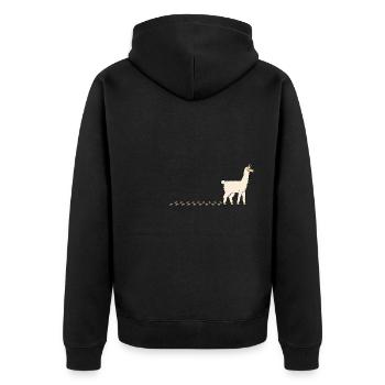 Cute Alpaca Waddling Paws Footprints - Unisex Premium Organic Zip Hoodie - black - Back - Nico (187cm)