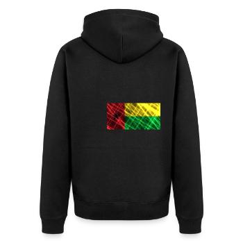 Geschenk für Bissau - Unisex Premium Bio Zip Hoodie - Schwarz - Hinten - Nico (187cm)