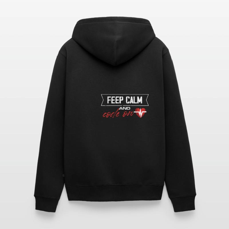keep calm and code on Unisex Premium Bio Zip Hoodie