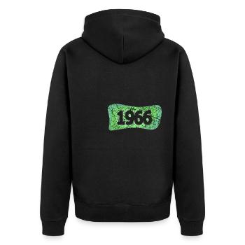 1966 1966 - Unisex Premium Bio Zip Hoodie - Schwarz - Hinten - Nico (187cm)