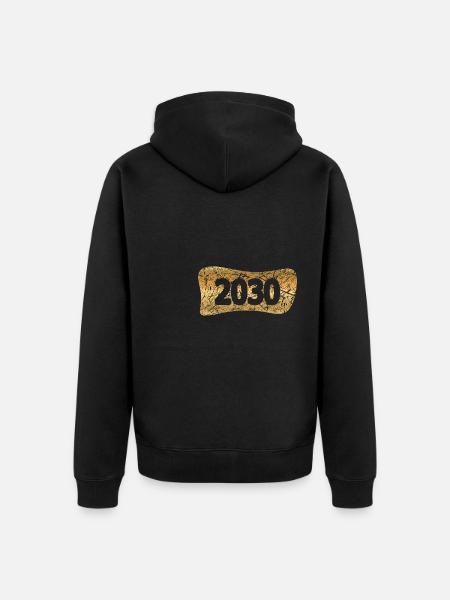 Gold Bar 2030 - Unisex Premium Organic Zip Hoodie - black