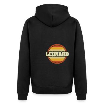 Gift for Leonard - Unisex Premium Organic Zip Hoodie - black - Back - Nico (187cm)