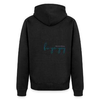 Freitag - Unisex Premium Bio Zip Hoodie - Schwarz - Hinten - Nico (187cm)