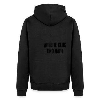 Travailler intelligemment et dur - La devise du succès pour les acteurs - Veste à capuche bio Premium Unisexe - noir - Dos - Nico (187cm)