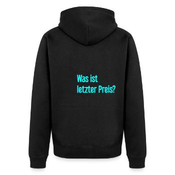 Quel est le dernier prix ? - Veste à capuche bio Premium Unisexe - noir - Dos - Nico (187cm)