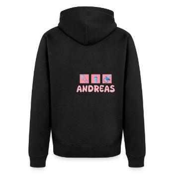 Pacifier Andreas - Unisex Premium Organic Zip Hoodie - black - Back - Nico (187cm)