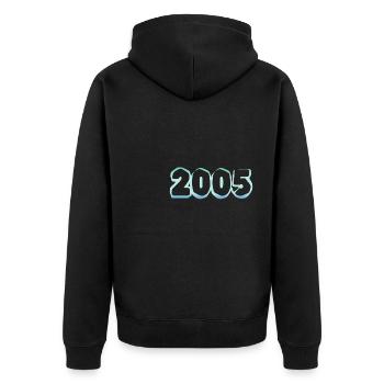 2005 - Unisex Premium Organic Zip Hoodie - black - Back - Nico (187cm)