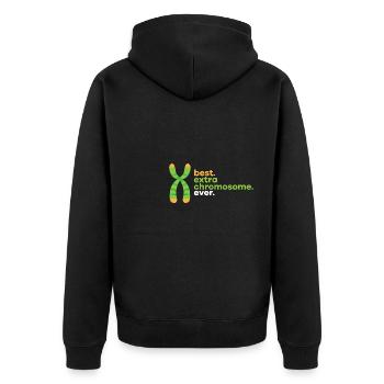 Meilleure sensibilisation au syndrome de Down sur les chromosomes supplémentaires de tous les temps - Veste à capuche bio Premium Unisexe - noir - Dos - Nico (187cm)