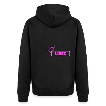 Krone Luise - Unisex Premium Bio Zip Hoodie - Schwarz - Hinten - Nico (187cm)