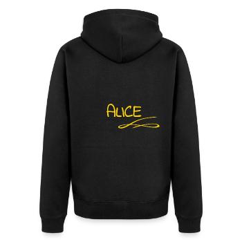 Gift for Alice - Unisex Premium Organic Zip Hoodie - black - Back - Nico (187cm)