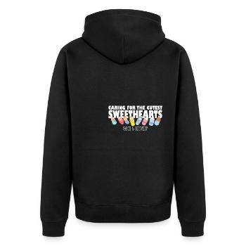 Prendre soin de l’infirmière post-partum des amoureux les plus mignons - Veste à capuche bio Premium Unisexe - noir - Dos - Nico (187cm)
