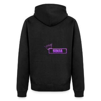 Sinja - Unisex Premium Organic Zip Hoodie - black - Back - Nico (187cm)