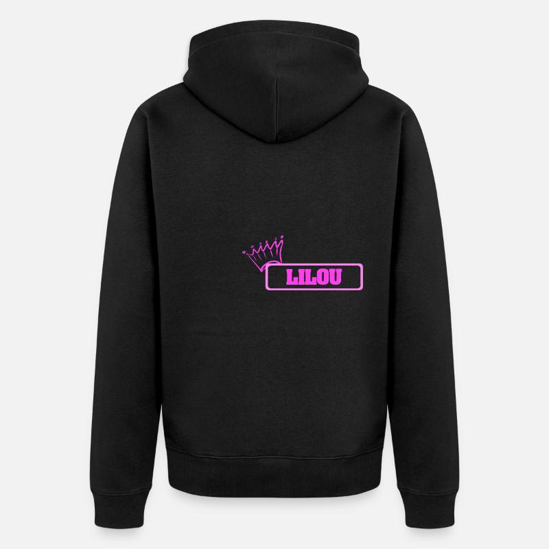 Lilou comme une couronne - Veste à capuche bio Premium Unisexe - noir