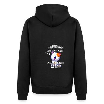 Süße Katze Faul Schlafen - Unisex Premium Bio Zip Hoodie - Schwarz - Hinten - Nico (187cm)