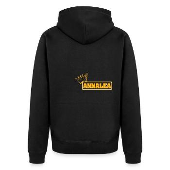 Gift idea Annalea - Unisex Premium Organic Zip Hoodie - black - Back - Nico (187cm)