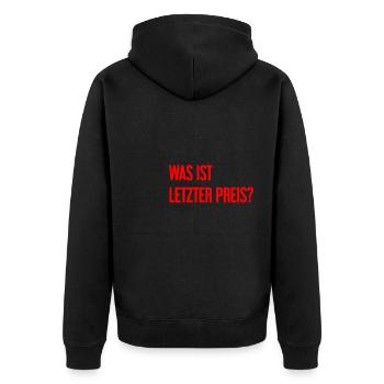 Quel est le dernier prix ? - Veste à capuche bio Premium Unisexe - noir - Dos - Nico (187cm)