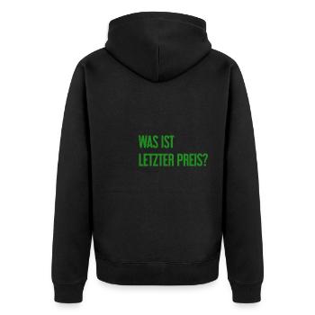 Quel est le dernier prix ? - Veste à capuche bio Premium Unisexe - noir - Dos - Nico (187cm)