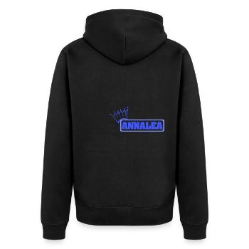 Annalea - Unisex Premium Organic Zip Hoodie - black - Back - Nico (187cm)