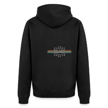 Frauenname Dilara - Unisex Premium Bio Zip Hoodie - Schwarz - Hinten - Nico (187cm)