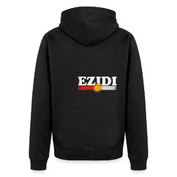 Ezidchan Yezidische Region Kurmandschi Irak - Unisex Premium Bio Zip Hoodie - Schwarz - Hinten - Nico (187cm)
