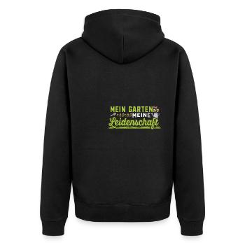 Kleingarten anfänger Mein Garten meine - Unisex Premium Bio Zip Hoodie - Schwarz - Hinten - Nico (187cm)
