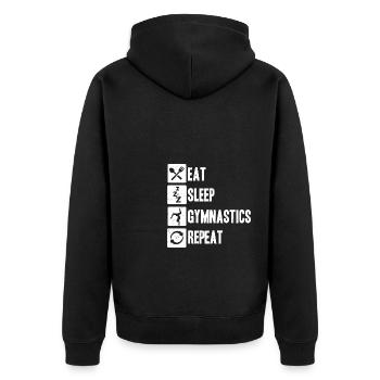 Turnen Turntrainer Gymnsatik Sportverein Sport Han - Unisex Premium Bio Zip Hoodie - Schwarz - Hinten - Nico (187cm)