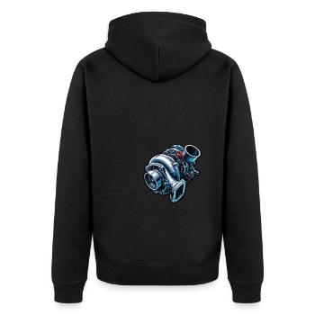 Automechaniker Tuner Turbolader - Unisex Premium Bio Zip Hoodie - Schwarz - Hinten - Nico (187cm)