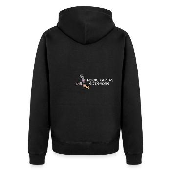 Cute Kawaii Cat Paw Rock Paper Scissor Kitty Cat - Unisex Premium Bio Zip Hoodie - Schwarz - Hinten - Nico (187cm)