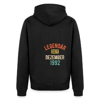 30. Geburtstag Geschenk 30 Jahre Legendär seit Dez - Unisex Premium Bio Zip Hoodie - Schwarz - Hinten - Nico (187cm)