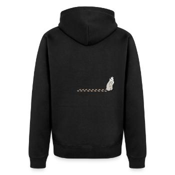 Cute Baby Penguin Waddling Snow Wildlife Footprint - Unisex Premium Organic Zip Hoodie - black - Back - Nico (187cm)