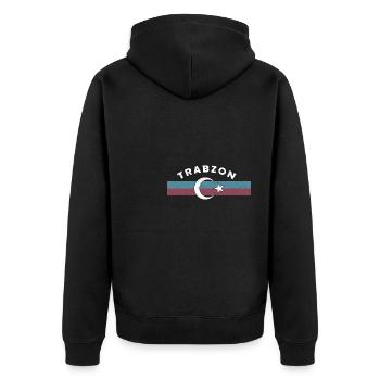 Türken Türkei Trabzon Memleket Göktürkisch - Unisex Premium Bio Zip Hoodie - Schwarz - Hinten - Nico (187cm)