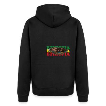 Äthiopische Küche Injera Brot National Gericht - Unisex Premium Bio Zip Hoodie - Schwarz - Hinten - Nico (187cm)