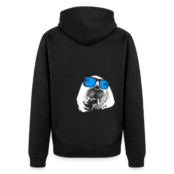 Walross Ozean Naturfans Sonnenbrille Musik Tierlie - Unisex Premium Bio Zip Hoodie - Schwarz - Hinten - Nico (187cm)