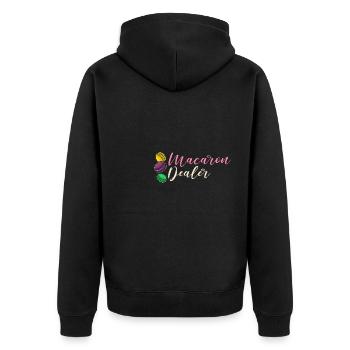 Dessert Italien Makronen Kekse Macaroon - Unisex Premium Bio Zip Hoodie - Schwarz - Hinten - Nico (187cm)