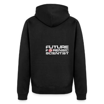 Future Forensic scientist - Unisex Premium Bio Zip Hoodie - Schwarz - Hinten - Nico (187cm)
