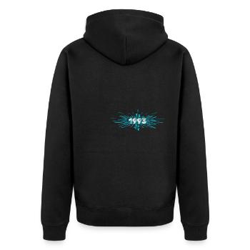 Year of construction 1993 - Unisex Premium Organic Zip Hoodie - black - Back - Nico (187cm)