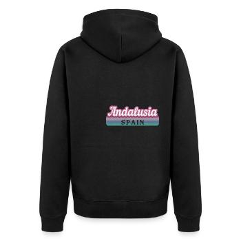 Sevilla Granada Andalusien Spanien Flagge - Unisex Premium Bio Zip Hoodie - Schwarz - Hinten - Nico (187cm)